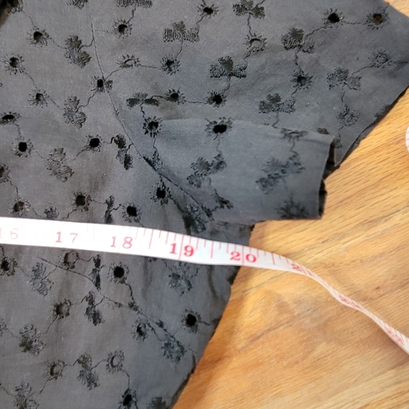 Vintage Black Eyelet Dress With Crystal Buttons. - Picture 13 of 16